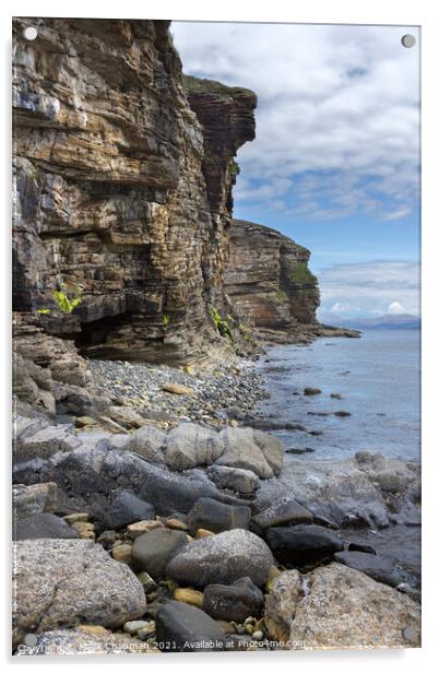 Sea cliffs near Elgol, Isle of Skye, Scotland, UK Acrylic by Photimageon UK