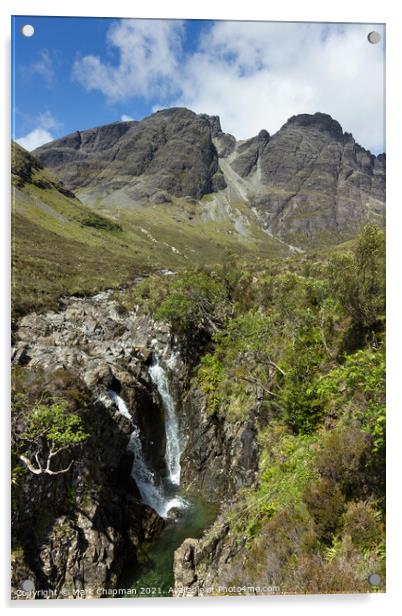 Allt na Dunaiche waterfall and Blaven, Skye Acrylic by Photimageon UK