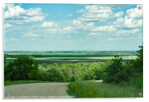 Driving Down Into The Pembina Valley Acrylic by STEPHEN THOMAS