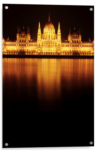 Hungarian Parliament Building, Budapest, Hungary Acrylic by Neil Overy