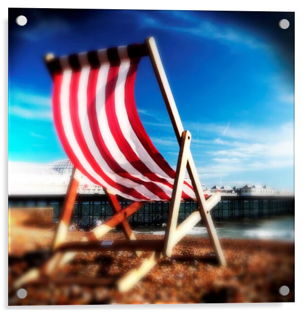 Deckchair Toy camera effect Acrylic by Neil Overy