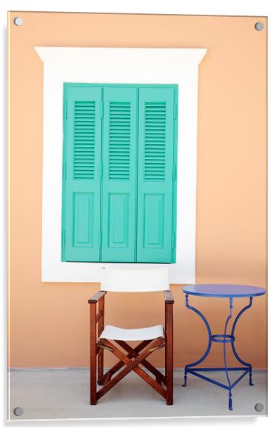 Window and Shutters, Greece Acrylic by Neil Overy