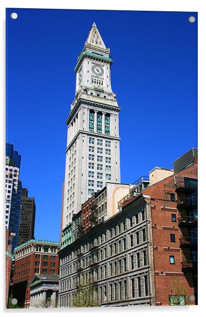 Custom House, Boston Acrylic by David Gardener