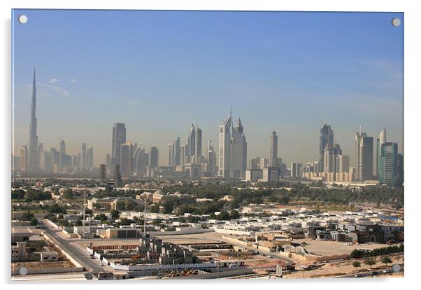 Dubai Skyline Acrylic by David Gardener