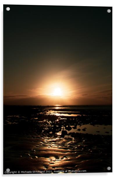 Sunrise at the beach, Bardsea, Cumbria, UK Acrylic by Michaela Strickland