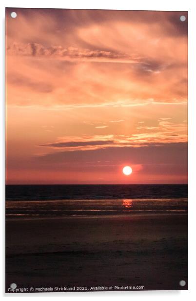 Sunset from Walney Acrylic by Michaela Strickland