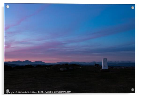 Sunset from Birkrigg, Ulverston, Cumbria,UK Acrylic by Michaela Strickland