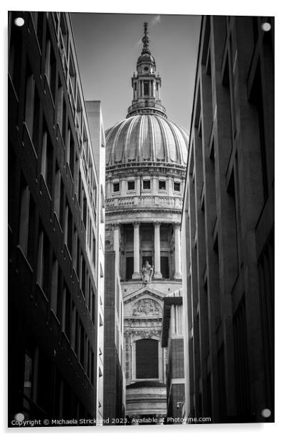 St Paul’s UK, London, Black and white  Acrylic by Michaela Strickland
