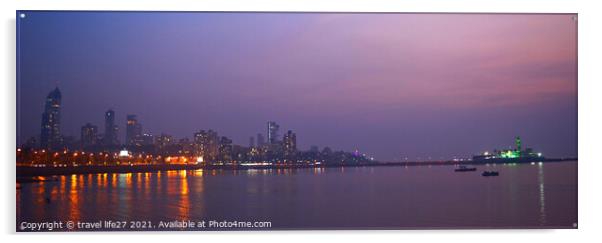 Beautiful places in Mumbai  Acrylic by travel life27