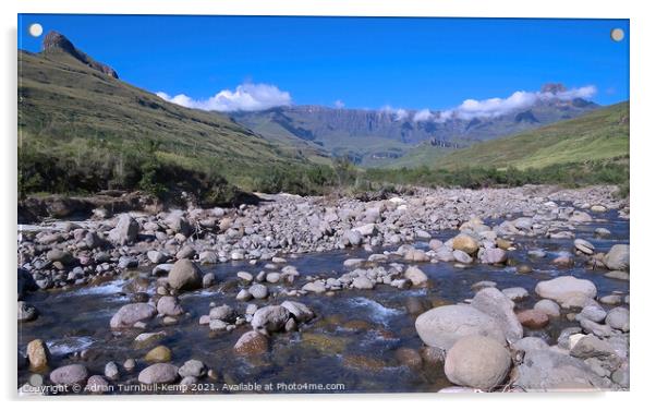 Tugela River, Amphitheatre, Northern Drakensberg, KwaZulu Natal Acrylic by Adrian Turnbull-Kemp
