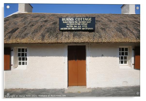 Burns Cottage Acrylic by Alister Firth Photography