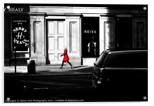 The Red Coat Acrylic by Alister Firth Photography