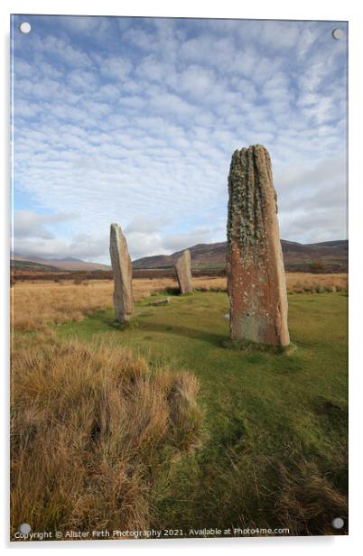 Standing Stones Machrie Moor Acrylic by Alister Firth Photography