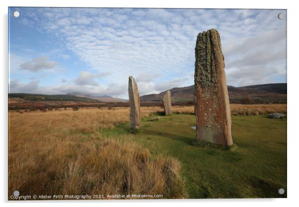 Standing Stones Machrie Moor Acrylic by Alister Firth Photography