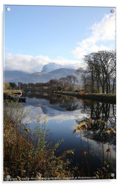 The Caledonian Canal & Ben Nevis Acrylic by Alister Firth Photography