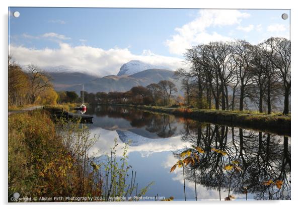 The Caledonian Canal & Ben Nevis Acrylic by Alister Firth Photography
