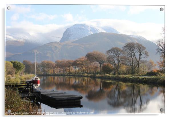 The Caledonain Canal & Ben Nevis Acrylic by Alister Firth Photography