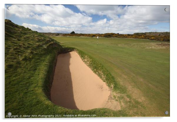 The Postage Stamp Hole & Bunker Acrylic by Alister Firth Photography