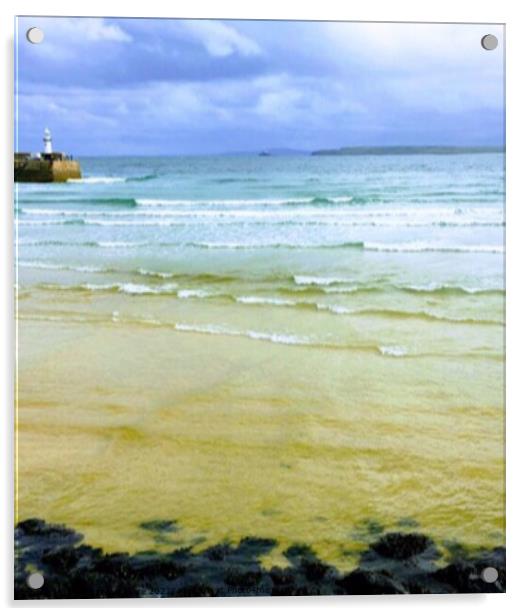 Sky, sea, sand Acrylic by Deborah Welfare
