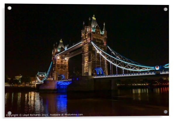 Tower Bridge London Acrylic by Lloyd Richards