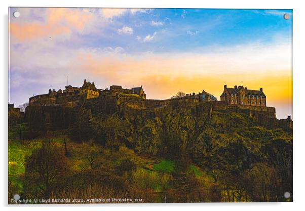 Edinburgh Castle Scotland Acrylic by Lloyd Richards