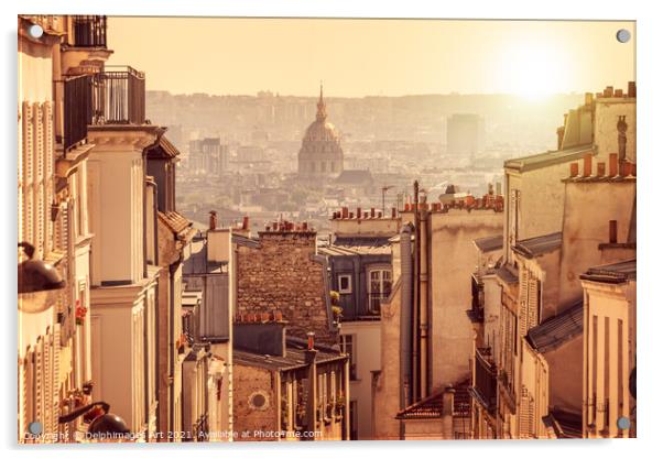 Paris view from Montmartre, landscape panorama Acrylic by Delphimages Art