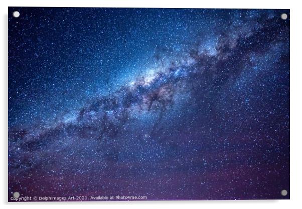 Milky Way. Night sky in Atacama desert, Chile Acrylic by Delphimages Art