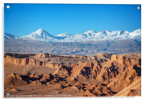 Moon Valley landscape in Atacama desert, Chile Acrylic by Delphimages Art
