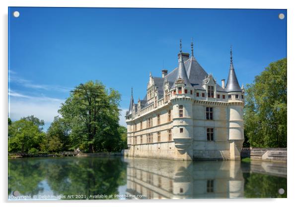 Azay-le-Rideau castle, Loire Valley, France Acrylic by Delphimages Art
