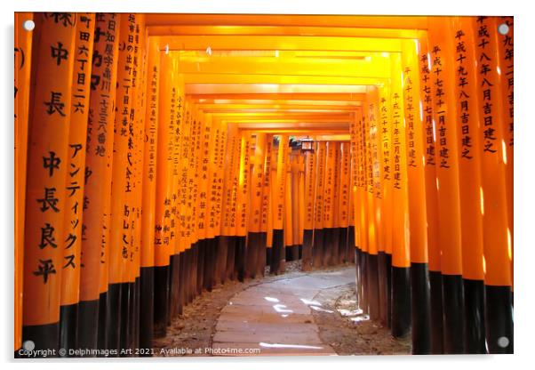 Kyoto, Japan. Torii gates at Fushimi Inari Acrylic by Delphimages Art