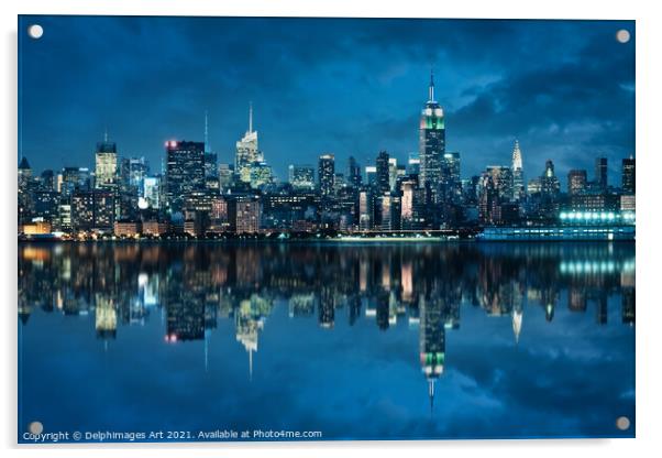 New York skyline with the Empire State Building Acrylic by Delphimages Art