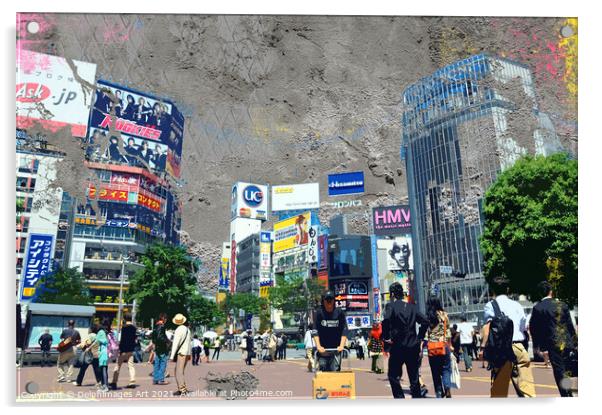 Tokyo, Japan. The famous crossing of Shibuya Acrylic by Delphimages Art