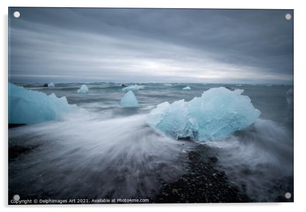 Iceland. Iceberg on Diamond Beach Acrylic by Delphimages Art