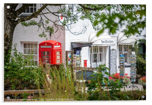 Dartmoor. Post office of Postbridge, Devon, UK Acrylic by Delphimages Art