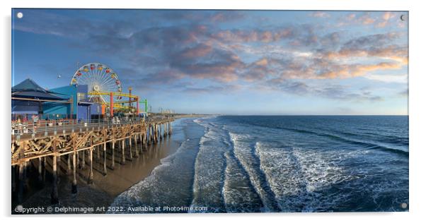 Los Angeles, Pacific Park and Santa Monica pier Acrylic by Delphimages Art