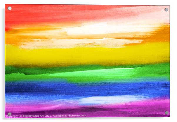 Rainbow flag, gay pride, LGBTQ decor Acrylic by Delphimages Art