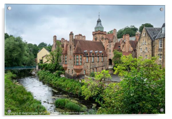 Edinburgh, Scotland. Dean village cityscape Acrylic by Delphimages Art