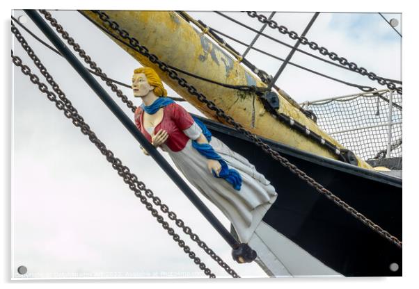 Ship Glenlee's figurehead "Mary Doll" in Glasgow Acrylic by Delphimages Art