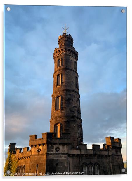 Nelson monument tower, Edinburgh Acrylic by Delphimages Art