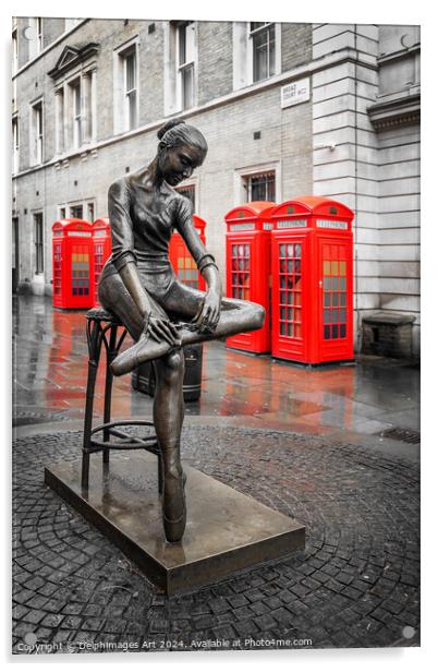 Ballerina statue in Covent Garden, London Acrylic by Delphimages Art