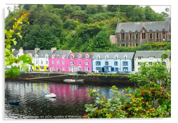 Colorful houses in Portree, Isle of Skye, Scotland Acrylic by Delphimages Art