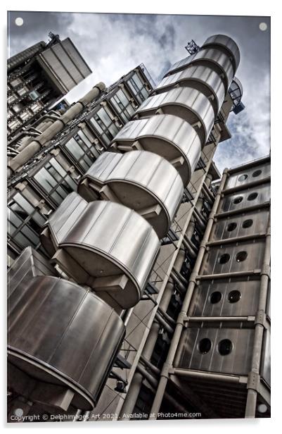 Lloyds building in London, modern architecture Acrylic by Delphimages Art