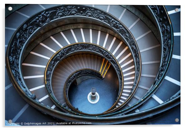 Vatican Bramante spiral staircase Acrylic by Delphimages Art