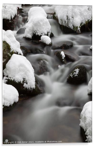 Creek in winter Acrylic by Dirk Rüter