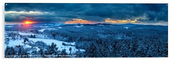 Sunset in the Bavarian Forest Acrylic by Dirk Rüter