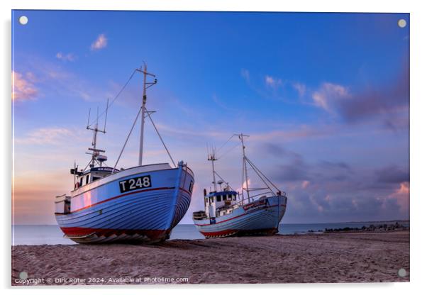 Fishing boats on the beach Acrylic by Dirk Rüter