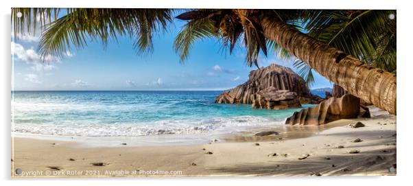 Tropical beach on La Digue Acrylic by Dirk Rüter