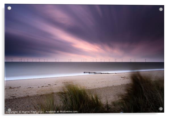 Flow- long exposure Caister beach Acrylic by Martin Tosh