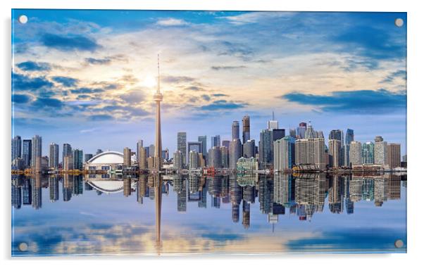 Toronto skyline from Ontario lake Acrylic by Elijah Lovkoff