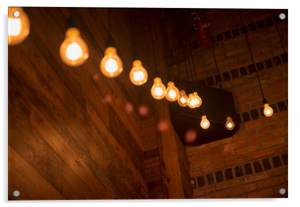 Light bulbs in trendy restaurant Acrylic by Elijah Lovkoff